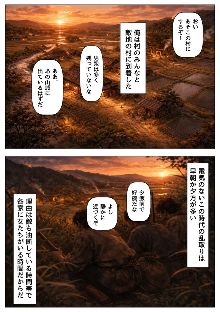 《戦の乱取り（略奪）》 戦国時代の農村に俺が転生したら、エロすぎた史実の話 018