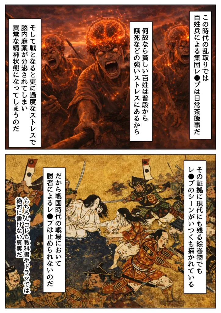 《戦の乱取り（略奪）》 戦国時代の農村に俺が転生したら、エロすぎた史実の話 030
