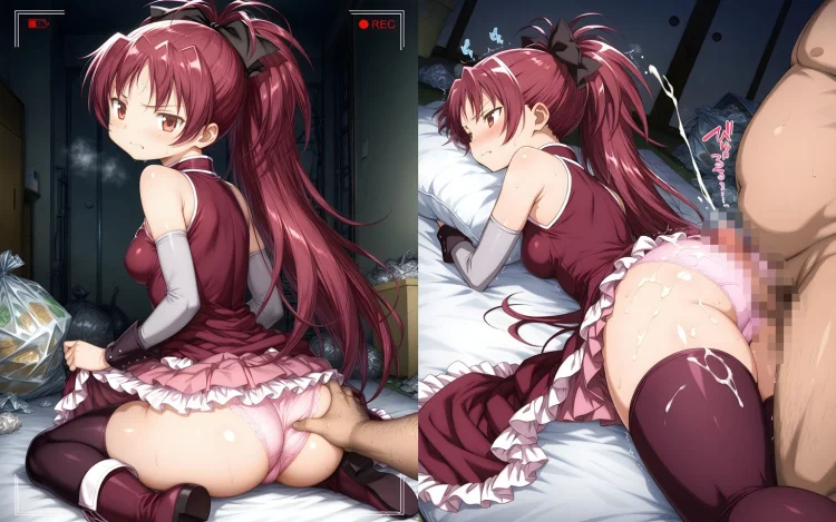 お持ち帰りされた魔法少女達がおじさんと朝までSEX 画像5