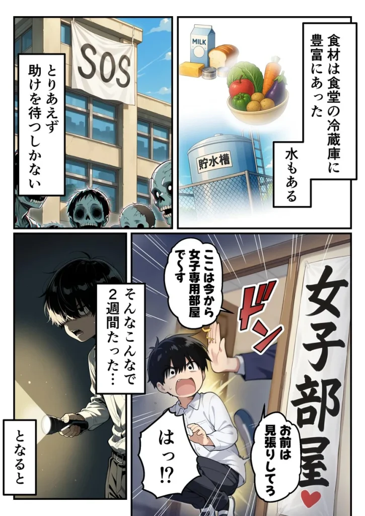 ゾンビに支配された学園で冴えない童貞のオタク君が少女たちの救世主になる話 012