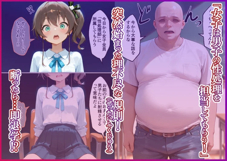 S○Xしないと即退学？ 今日から全員強●性処理部（はーと）中出しでご奉仕ポイント大量GET快楽堕ち凌●学園  Vチューバー編 画像1