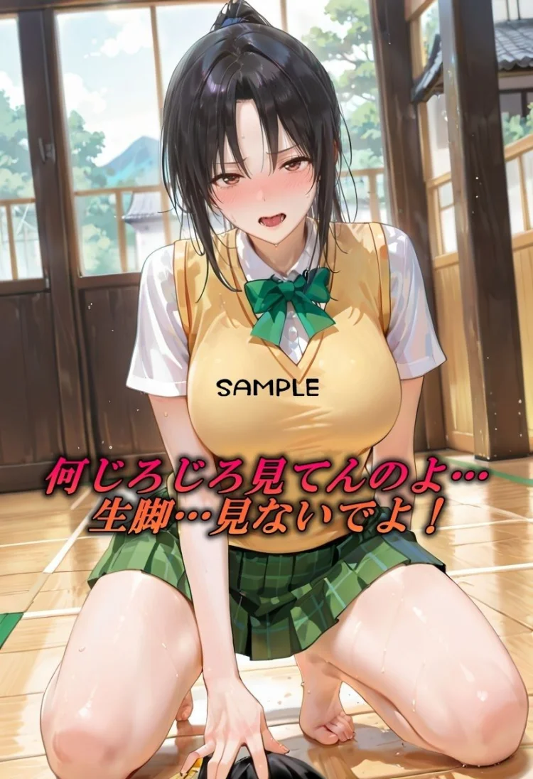 生脚×緊縛  ポニテ巨乳の最強性癖 画像1