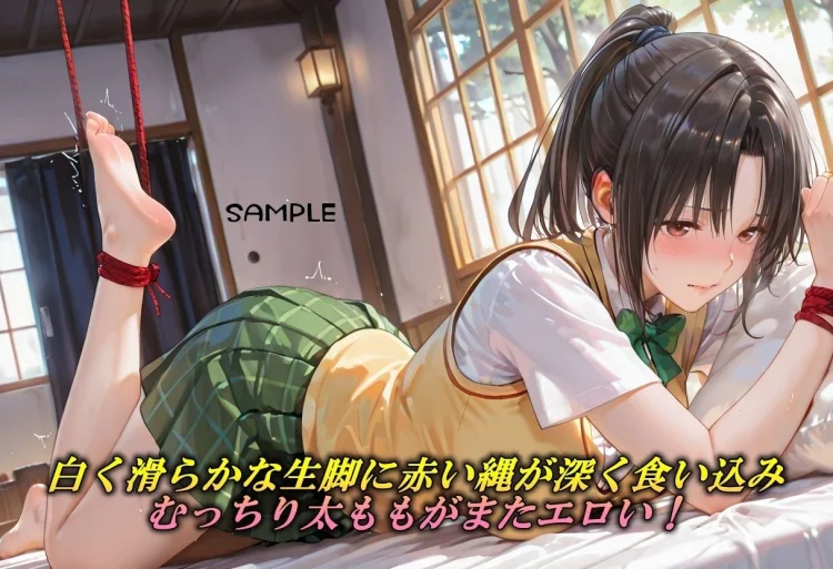 生脚×緊縛  ポニテ巨乳の最強性癖 画像2