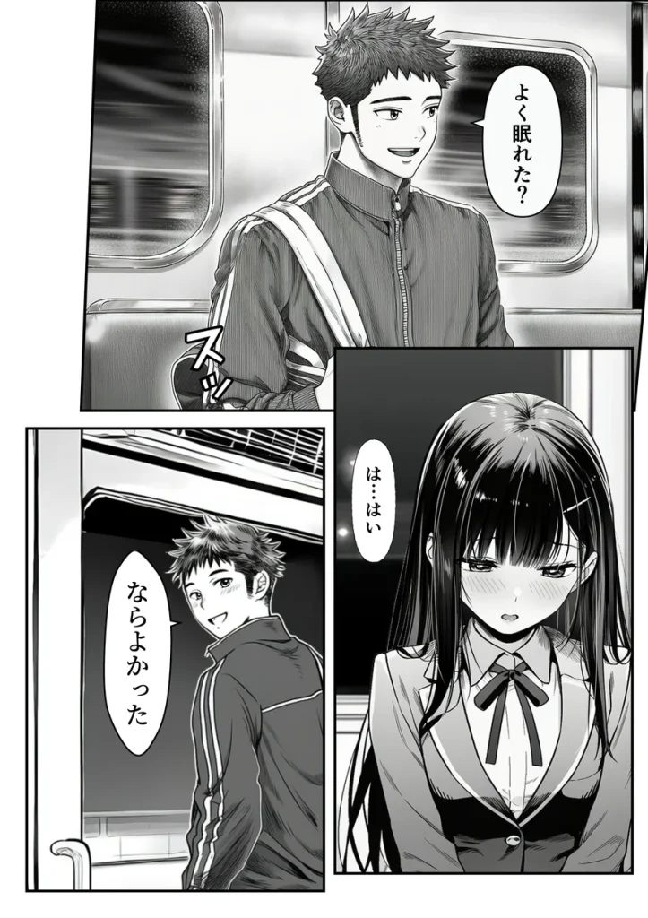 電車で何度も肩にもたれかかってくる女の子と、子作りセックスしてしまった 008