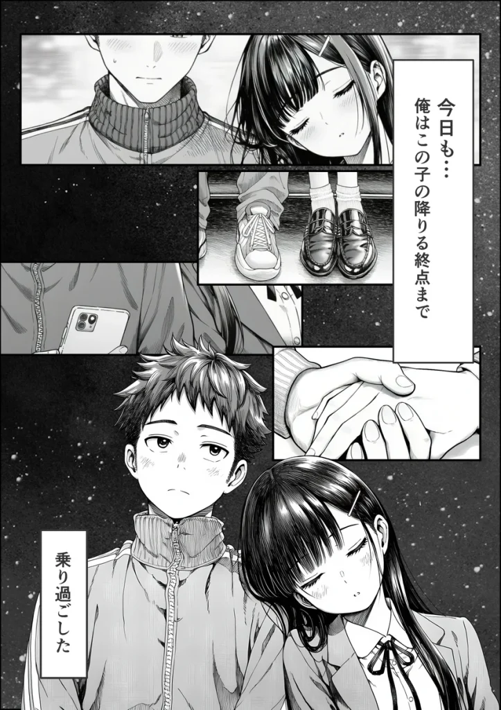 電車で何度も肩にもたれかかってくる女の子と、子作りセックスしてしまった 017