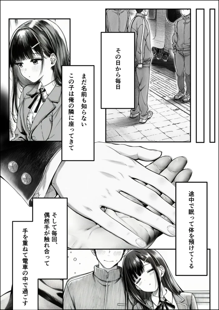 電車で何度も肩にもたれかかってくる女の子と、子作りセックスしてしまった 018